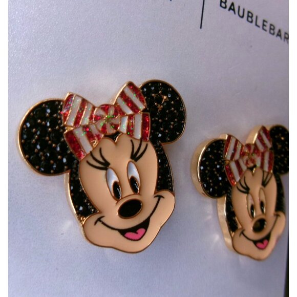 Disney X Baublebar Minnie Mouse Holiday Bow Earrings - Picture 5 of 5